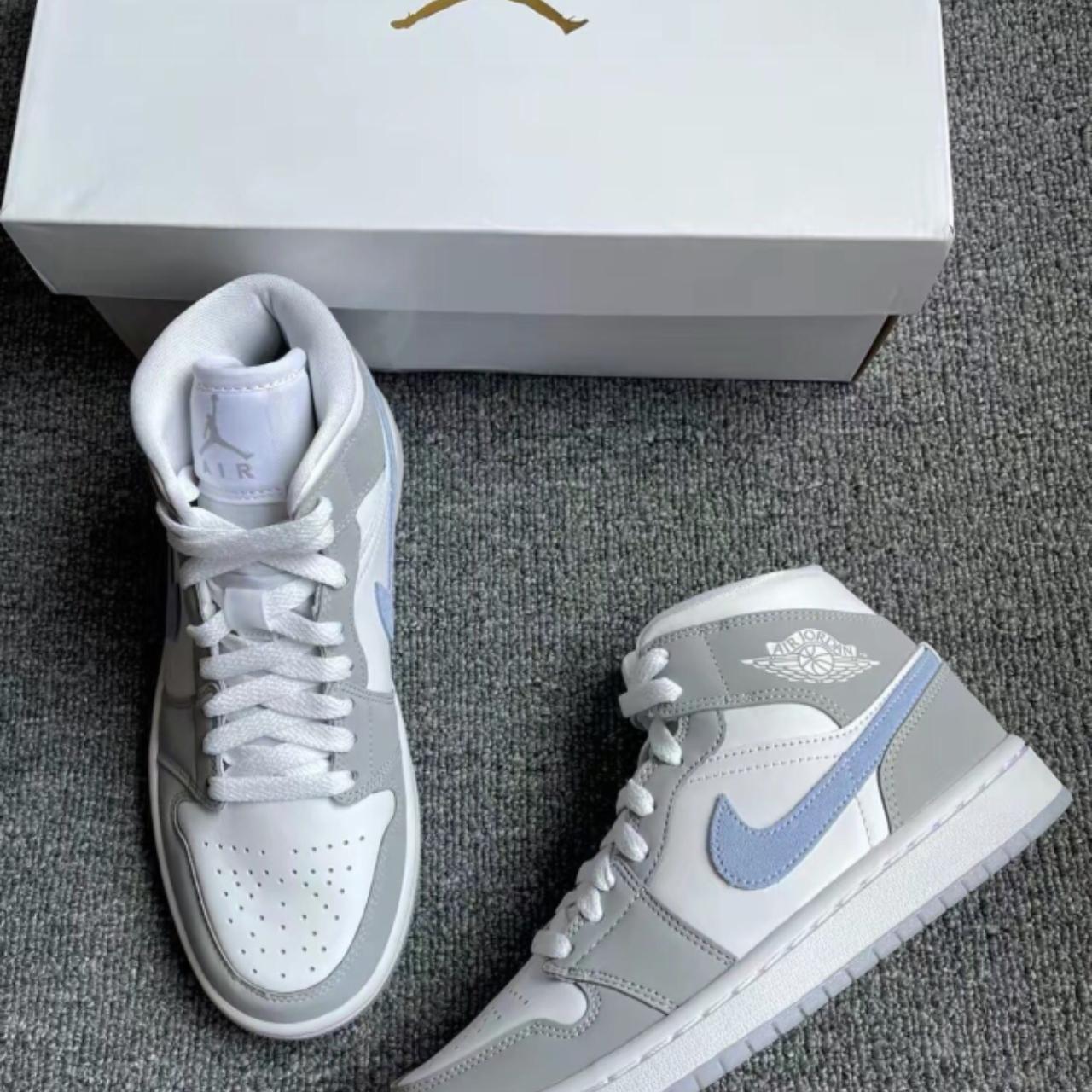 Air Jordan 1 Mid Wolf Grey Men's size 12 (last) (... - Depop