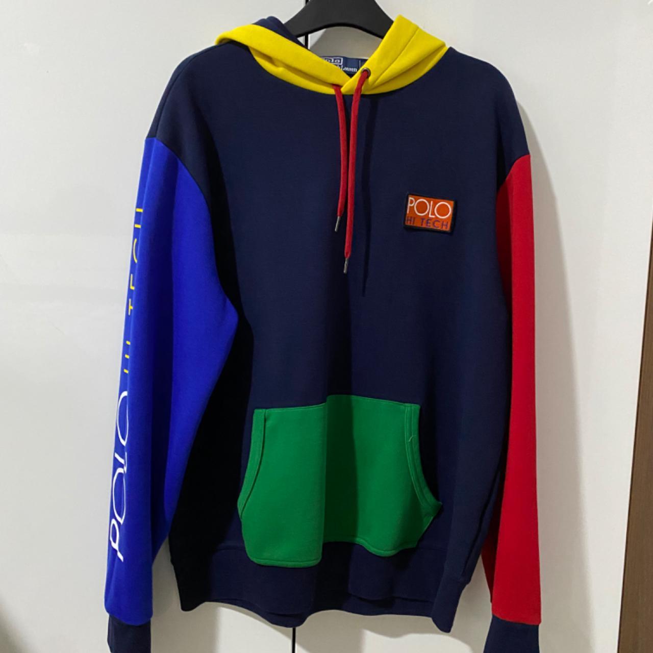 Polo Hi Tech multicoloured block hoodie Size large... - Depop