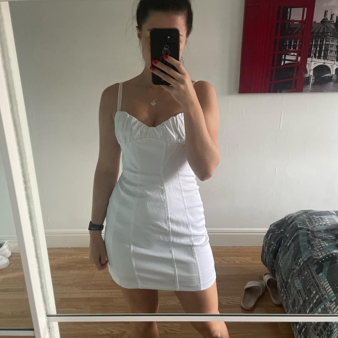 Zara white mini dress Brand new with tags Size medium - Depop