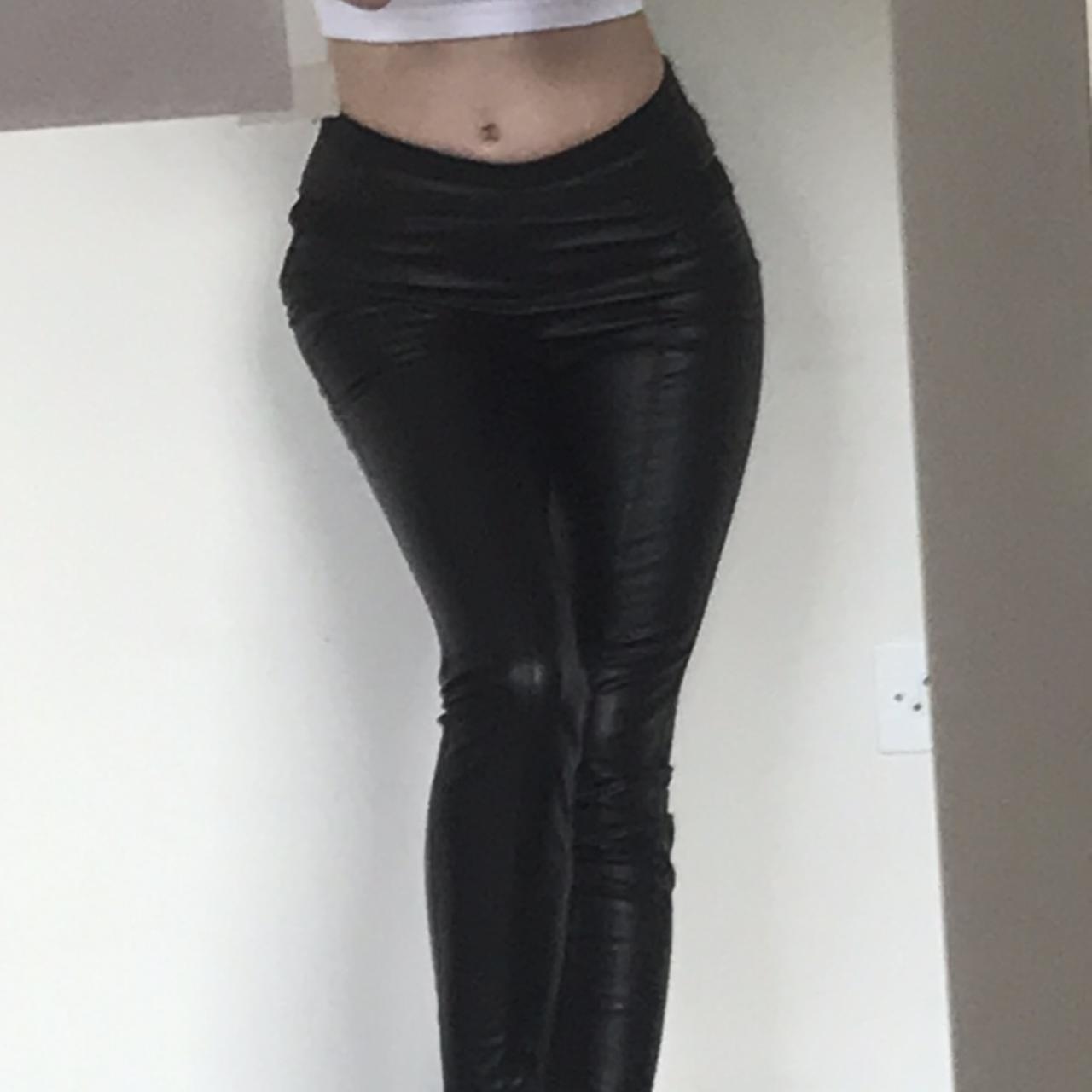 Black Zara faux leather pants  Vinted