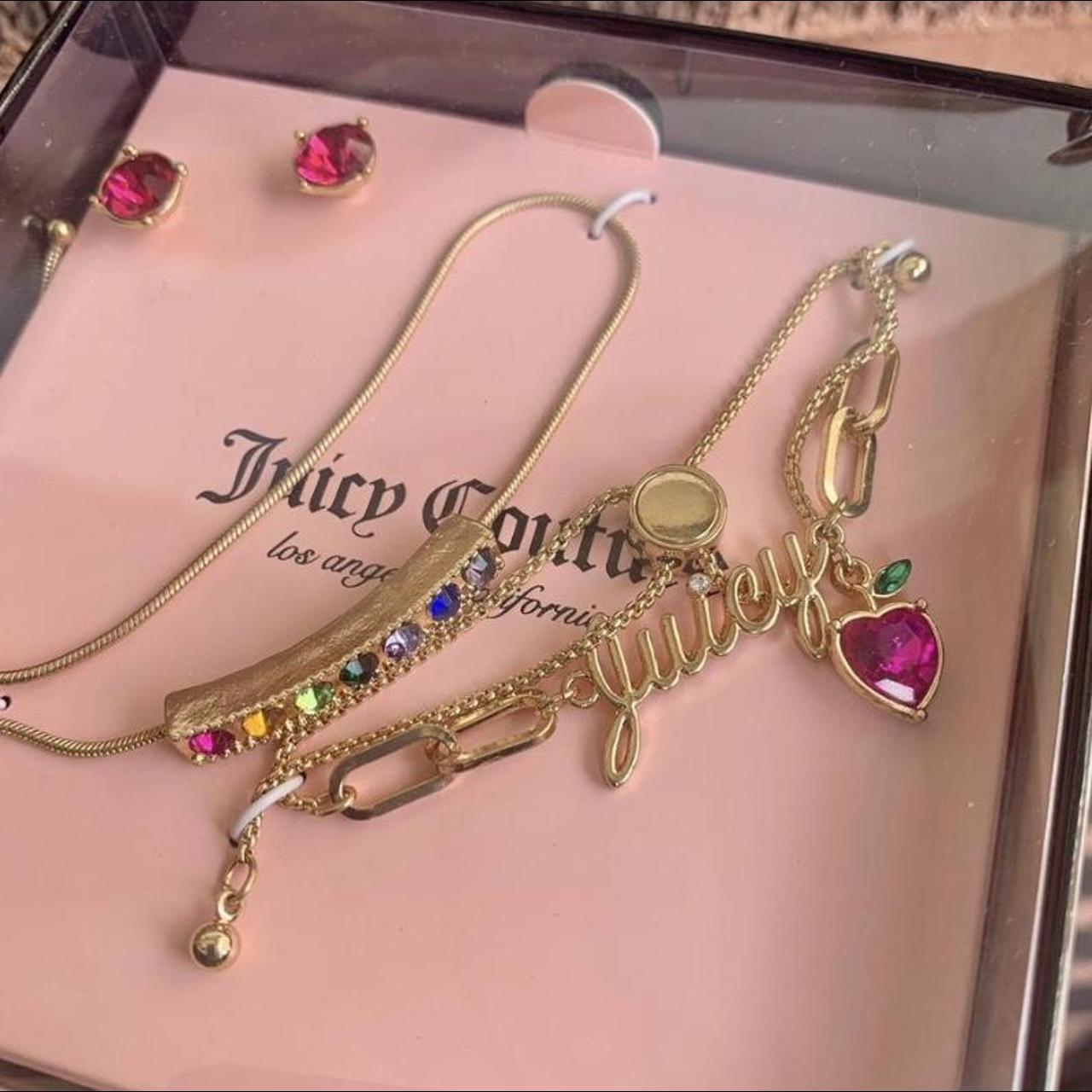 Juicy couture gold necklace and bracelet set has - Depop
