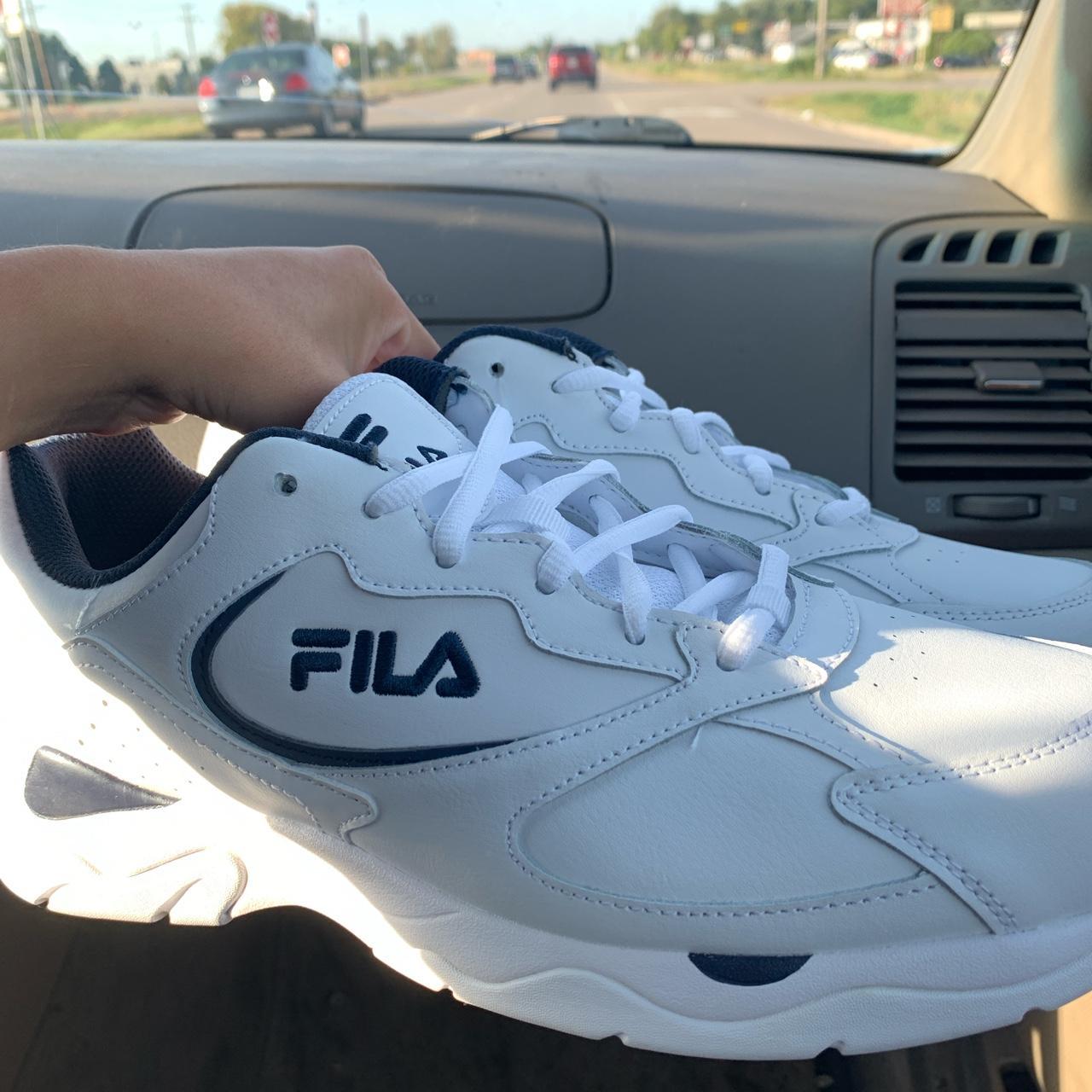 navy blue fila shoes