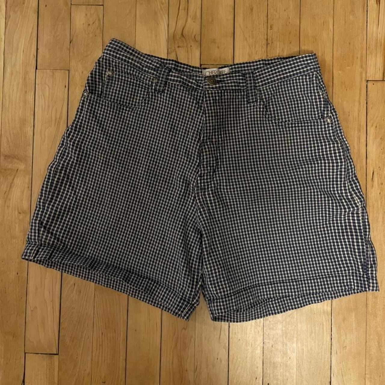 Blue and white checkered shorts! These shorts are... - Depop