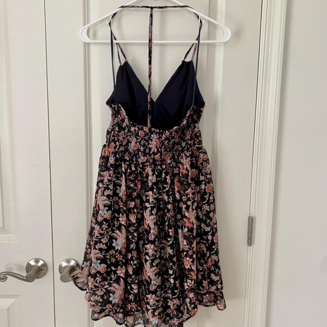 Black floral spaghetti string dress best sale