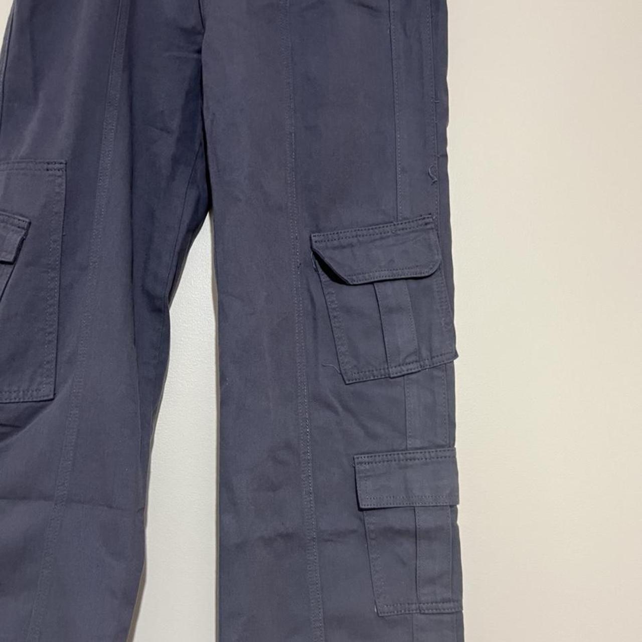 UO Grey Y2K Low Rise Cargo Pants 100% Cotton size:... - Depop
