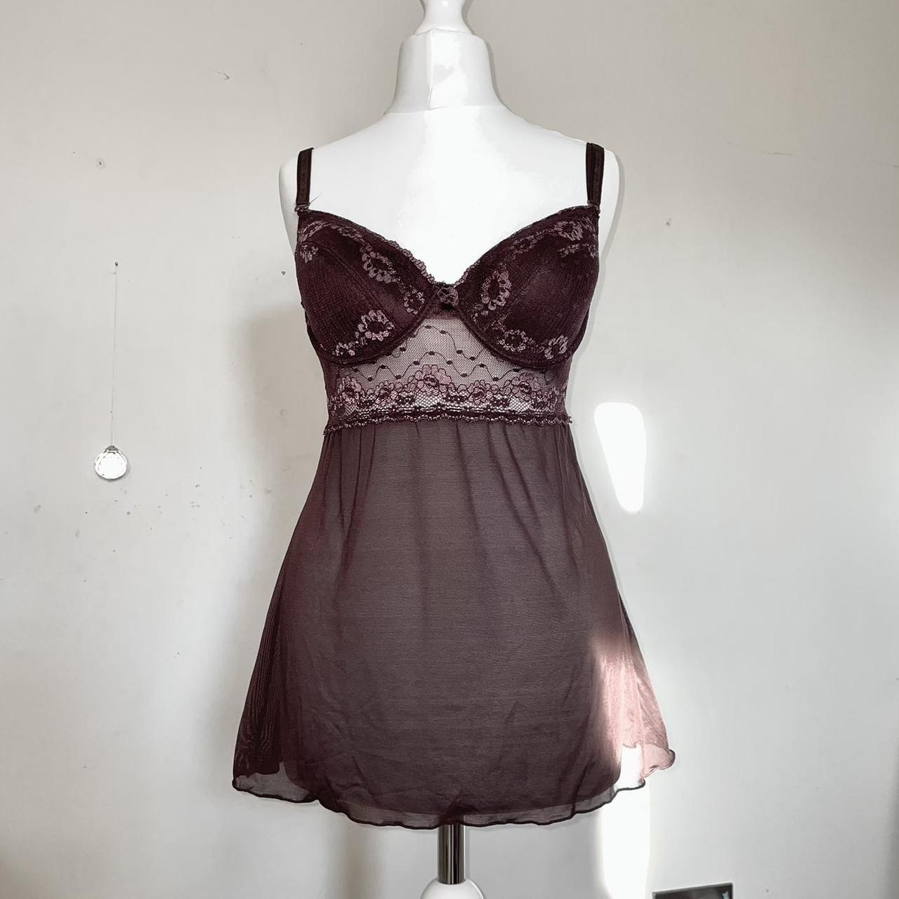 Maroon bustier top/ lingerie. Labeled 75C which I... - Depop