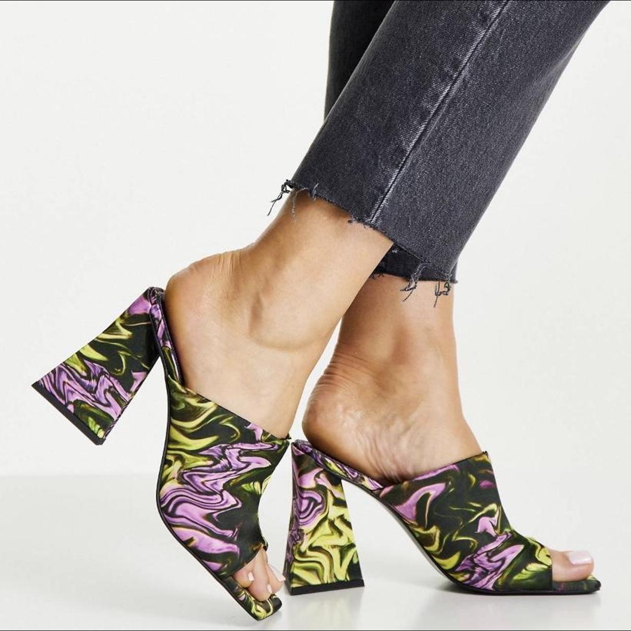 asos blue mules