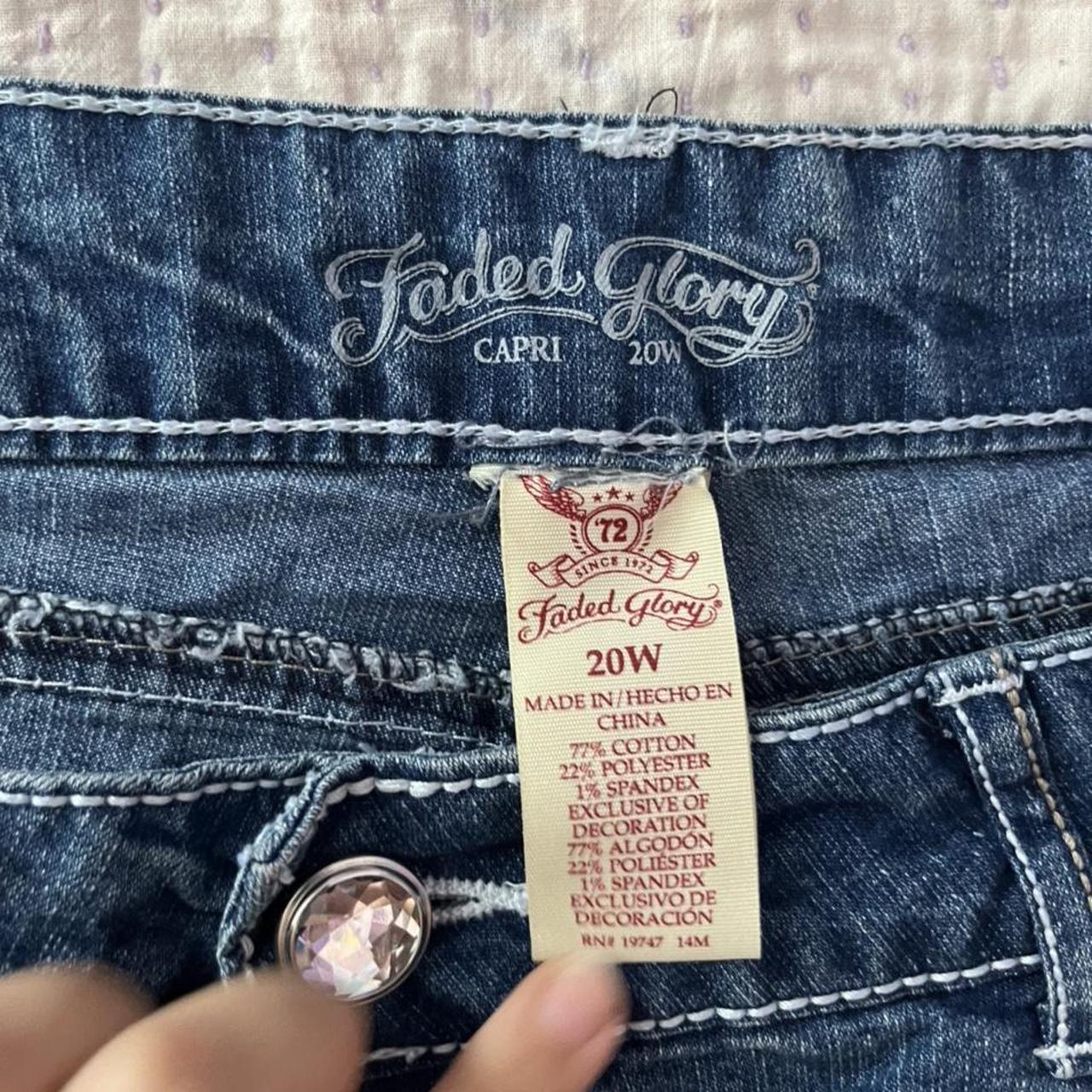 Faded glory low waisted bedazzled jeans Size 20... Depop