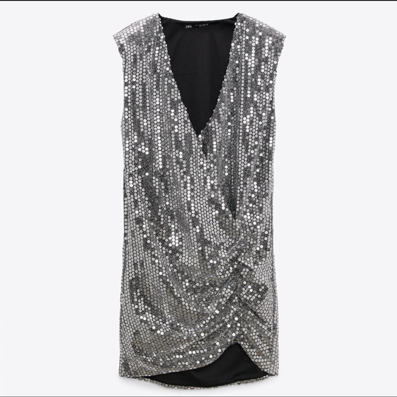 Silver sequin sale dress zara