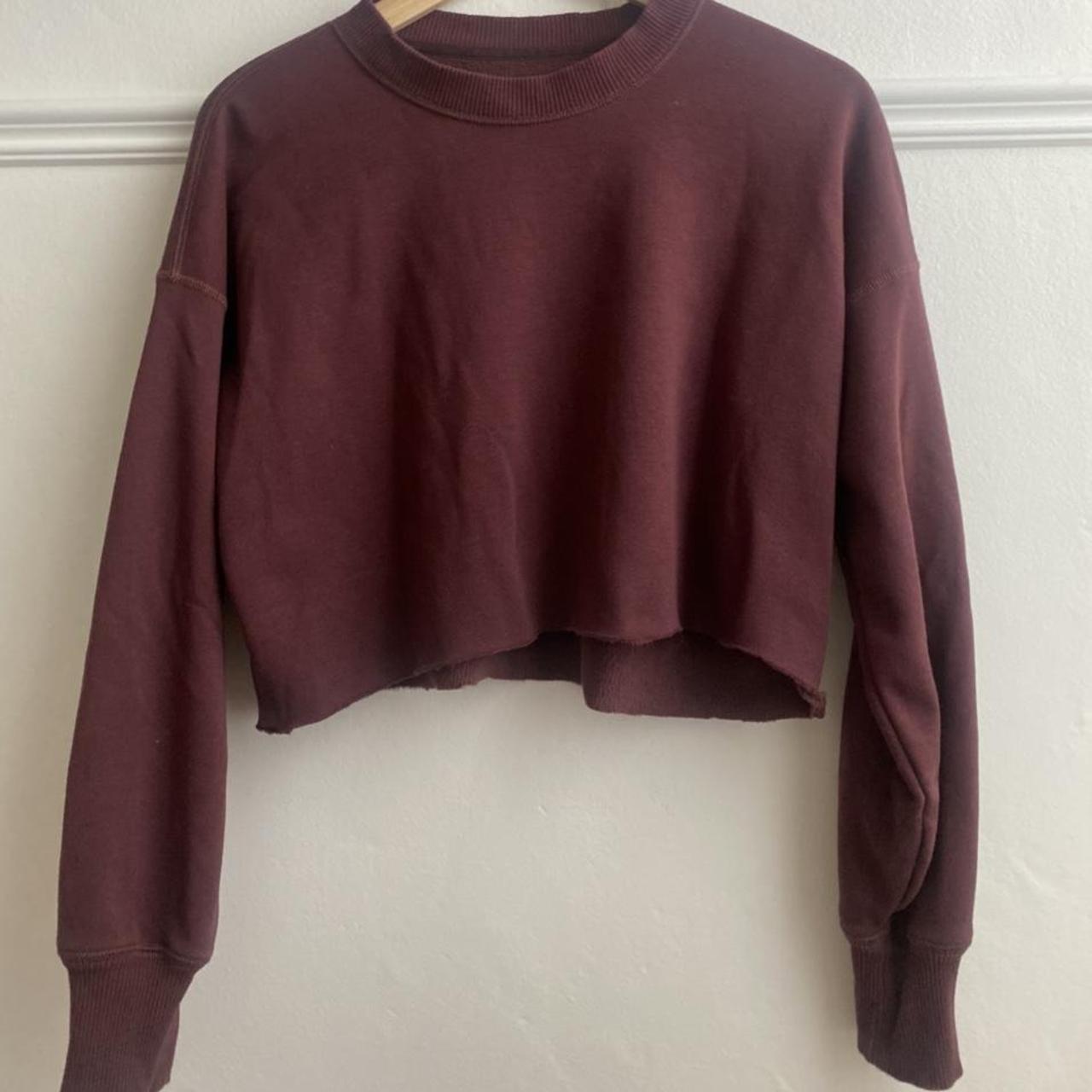 Aerie Women's Burgundy Sweatshirt | Depop