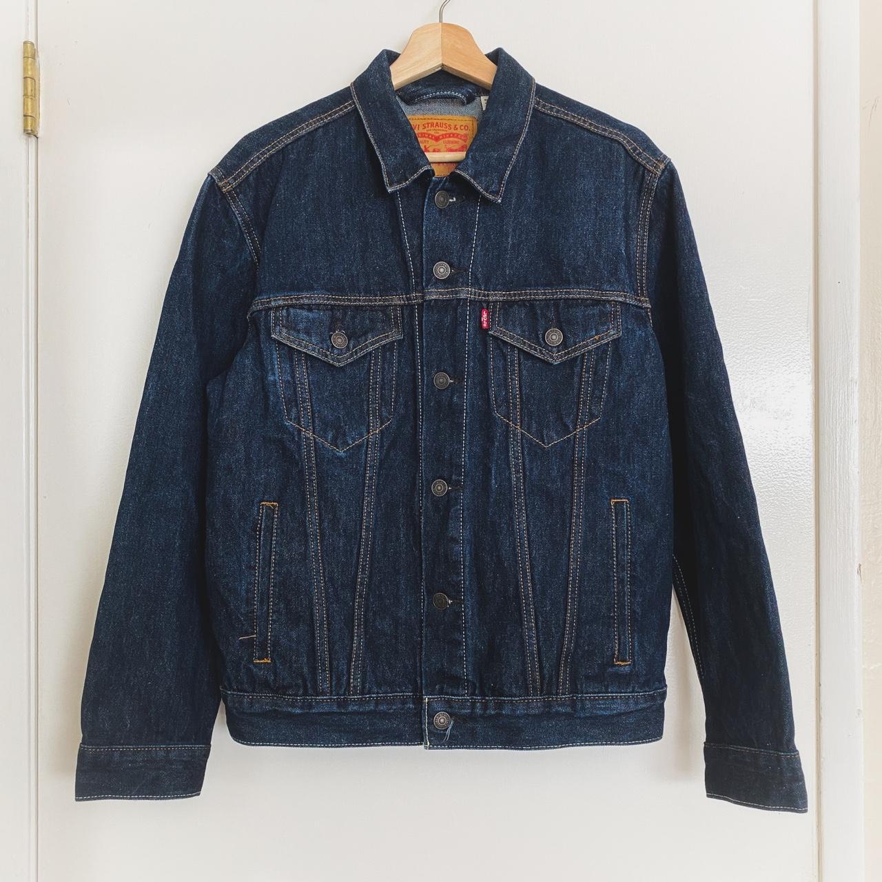 Levi's trucker jacket dark stonewash best sale