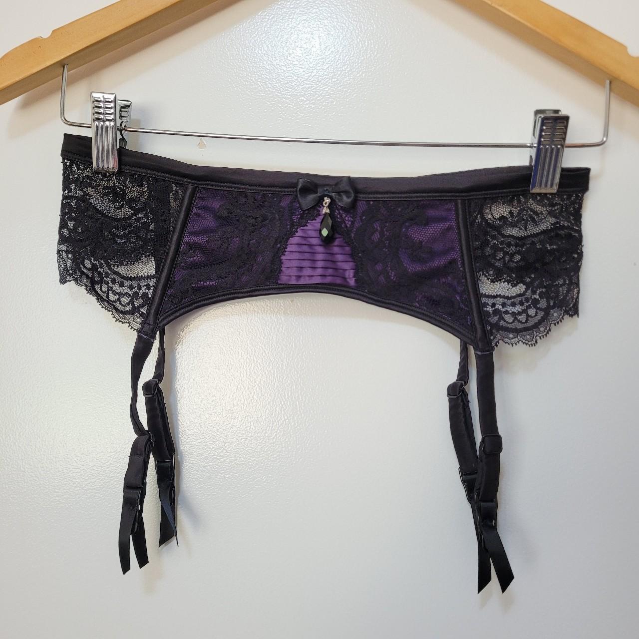 Honey Birdette Women's Black and Purple Underwear | Depop