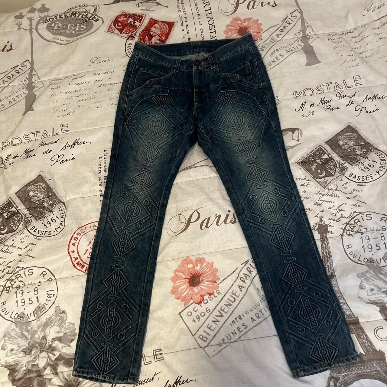PPFM Crop Circle Embroidered Jeans had these for a... - Depop