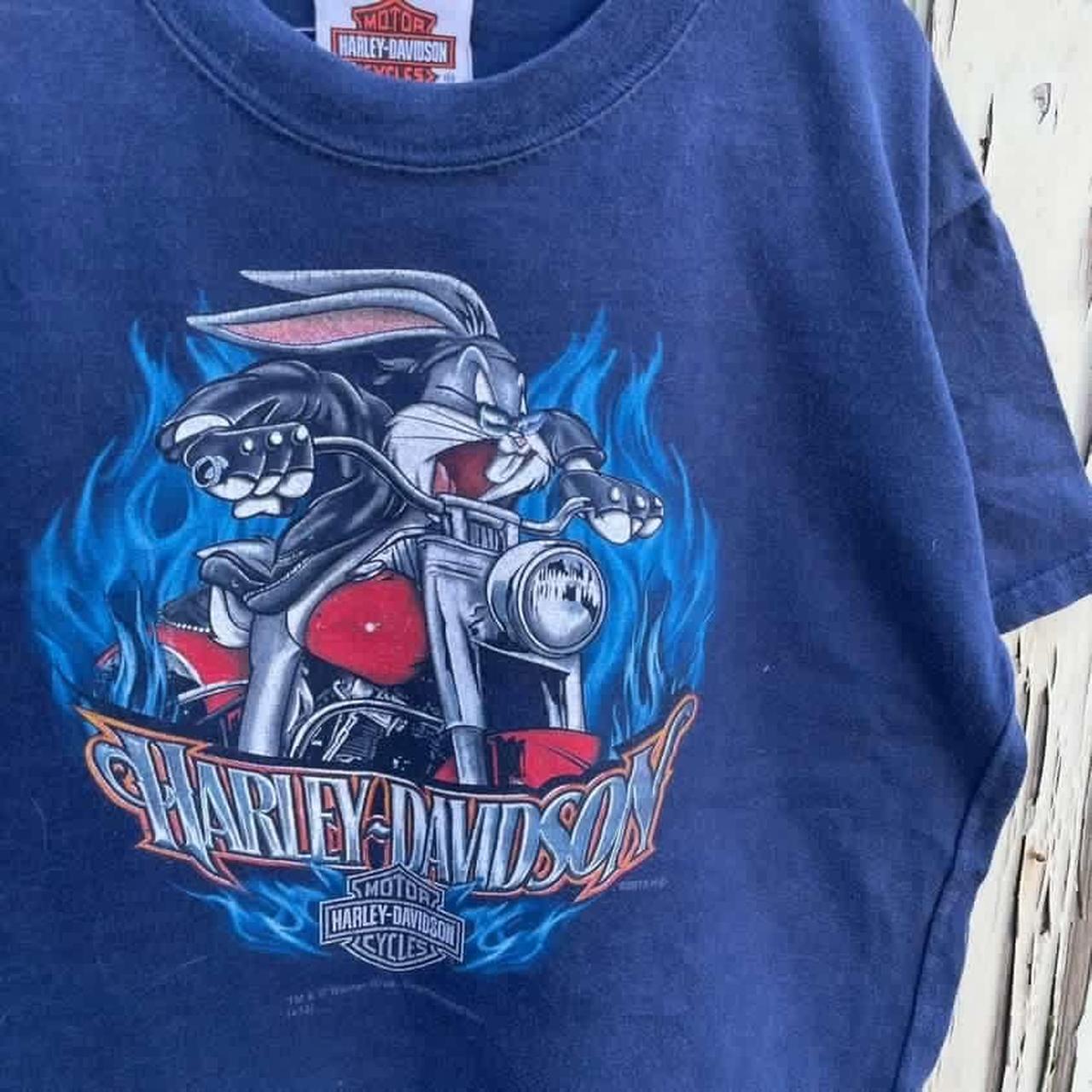 KIDS Looney bugs bunny Harley Davidson tshirt in... - Depop