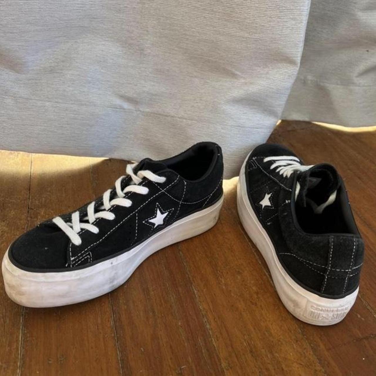 Converse one star platform sneakers Black suede... Depop