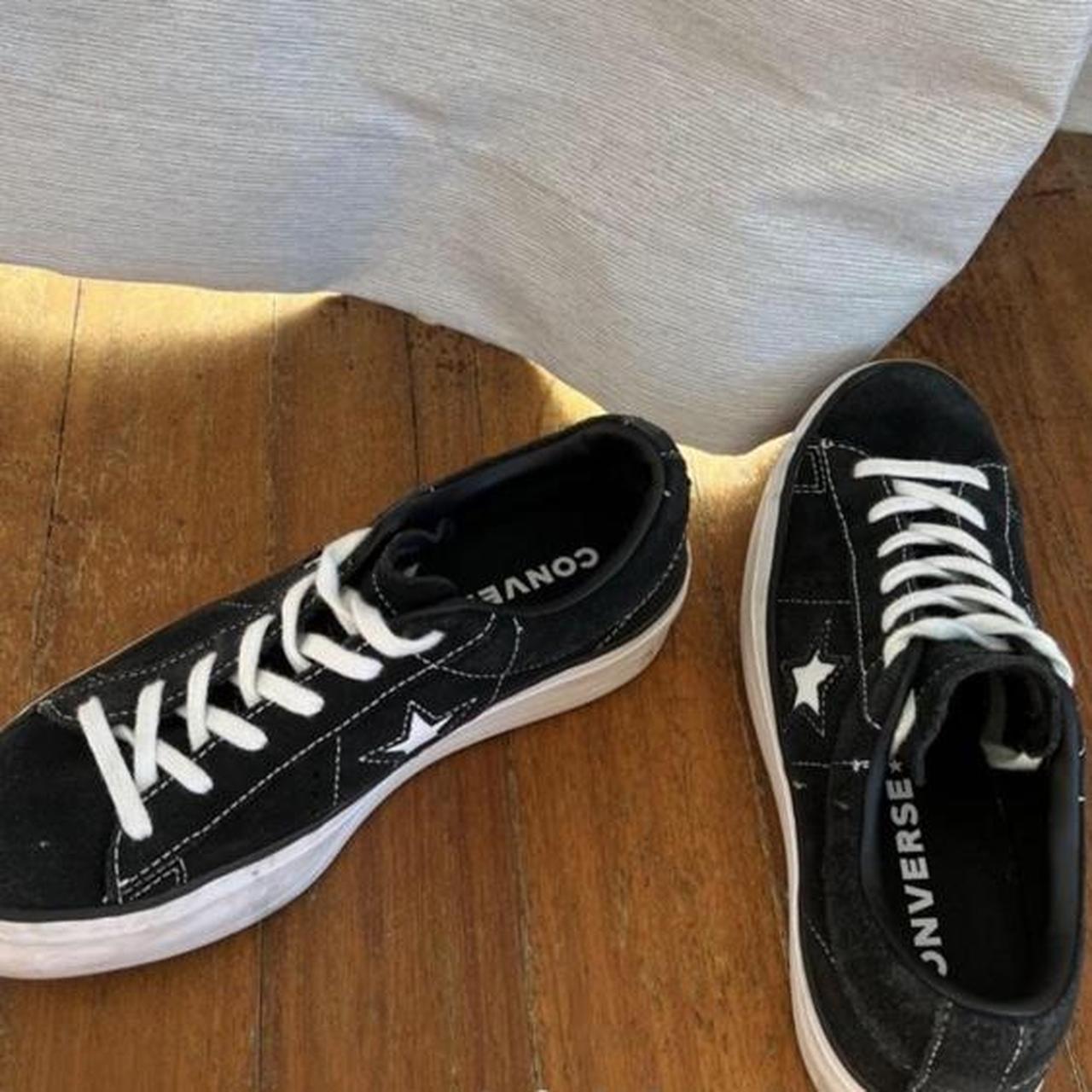 Converse one star platform sneakers Black suede... Depop