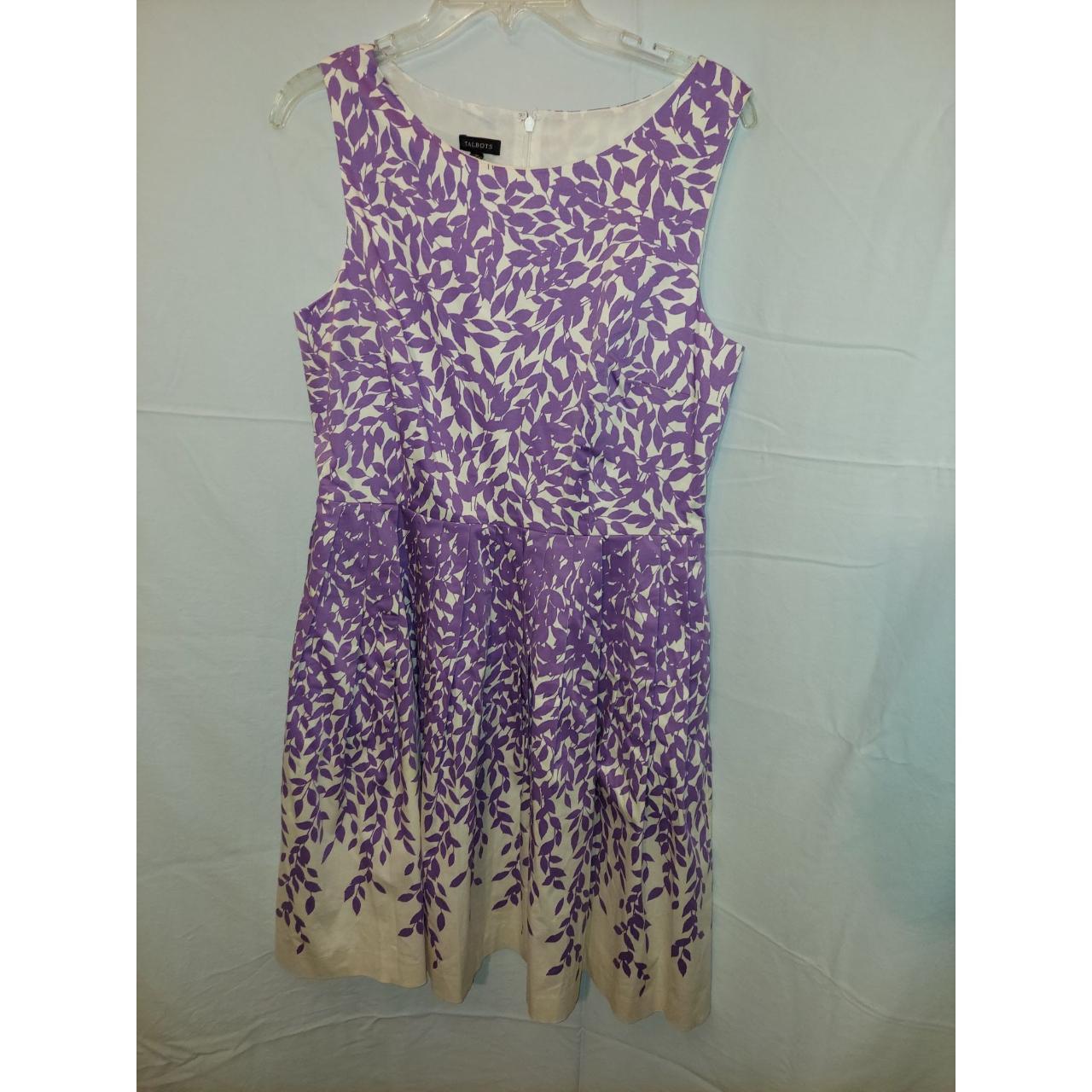 Talbots Purple And White A-line Flare Mini-dress - Depop