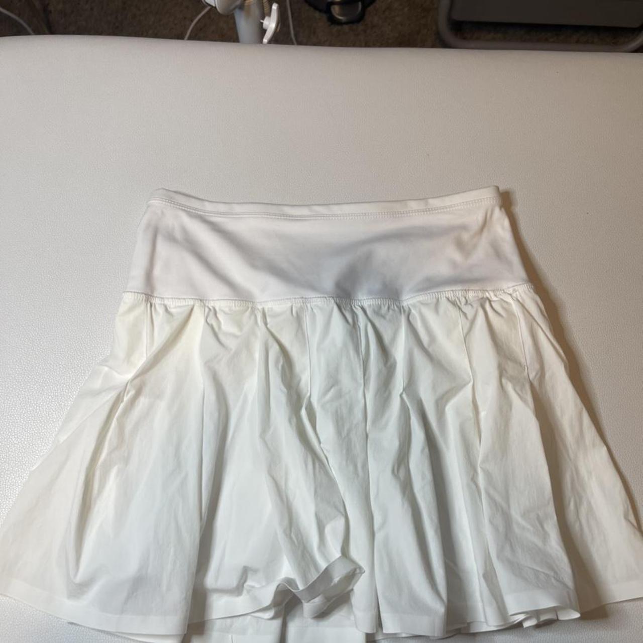 White skirt great material 💚 mini shorts under skirt... - Depop