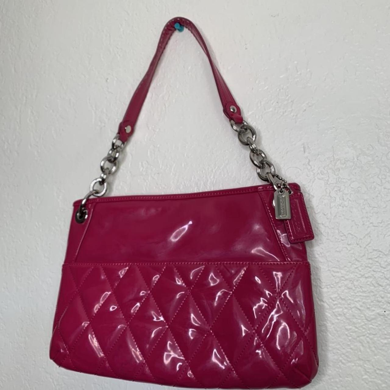 Coach Cherry Red Patent Leather Poppy Shoulder. Depop