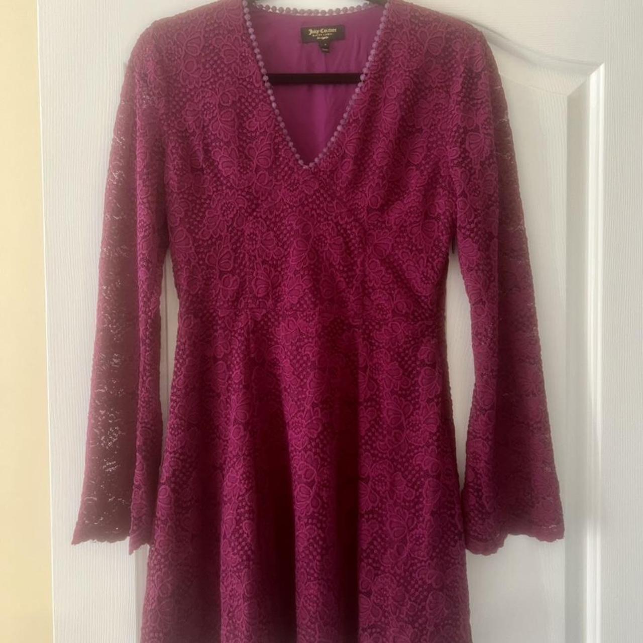 Juicy Couture Purple Lace Babydoll Dress Long Depop