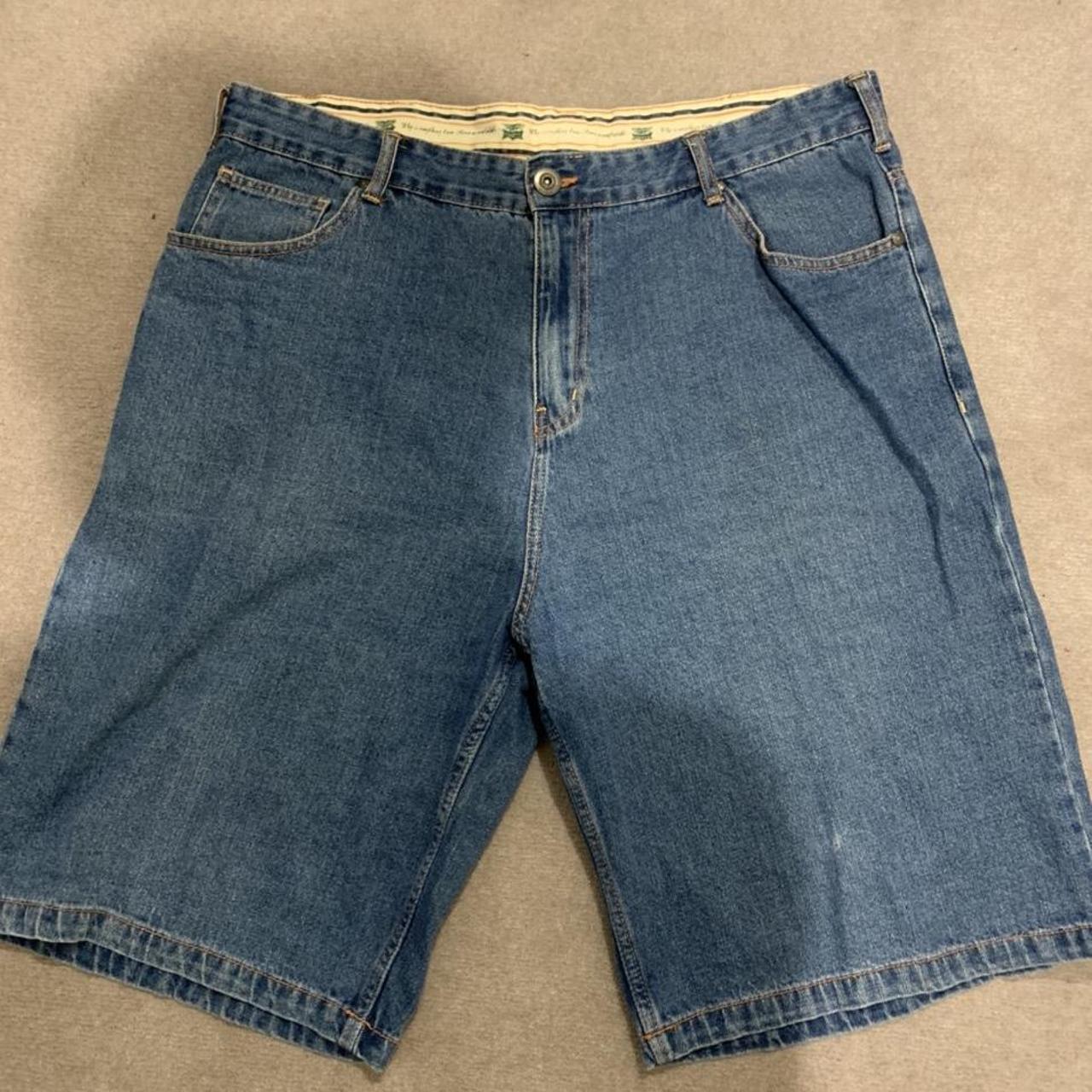 Vintage Rivers jean shorts long wide fit size 36 - Depop