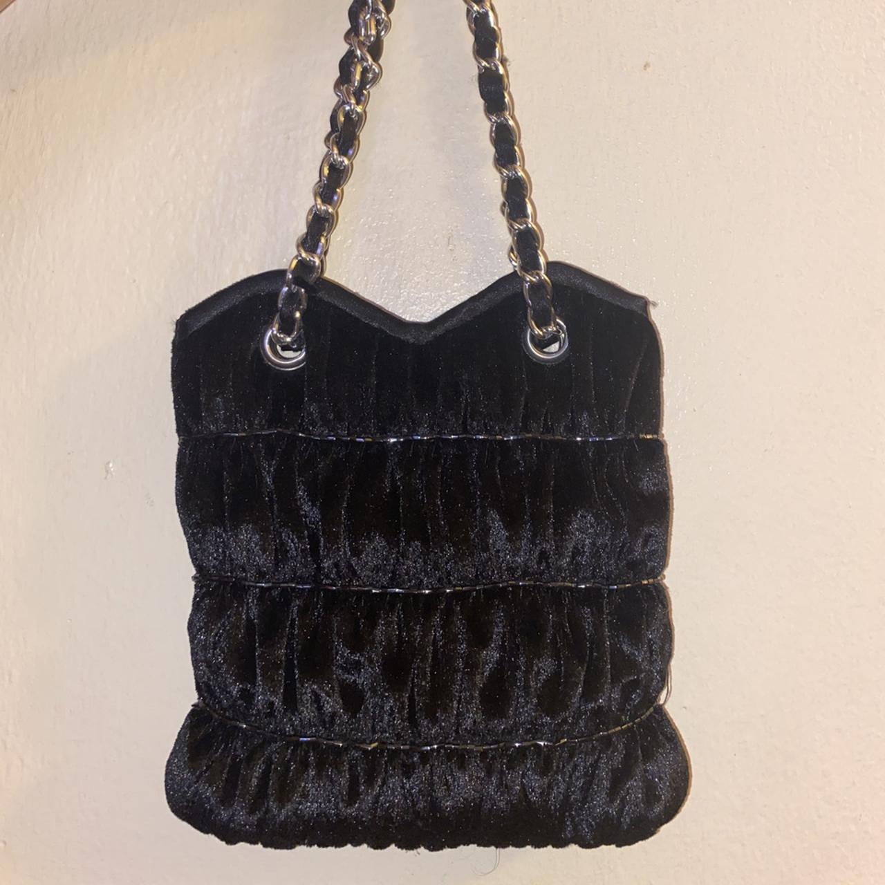Macy's Women's Black and Silver Bag | Depop