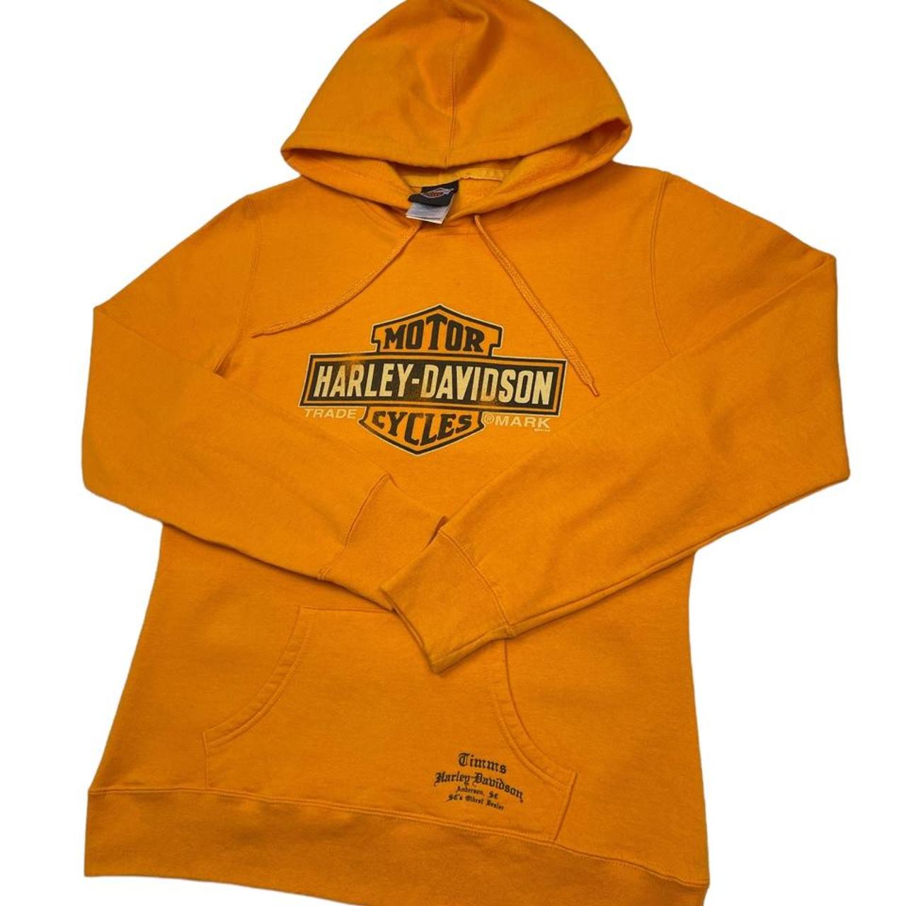 Harley Davidson Women's Orange Hoodie | Depop