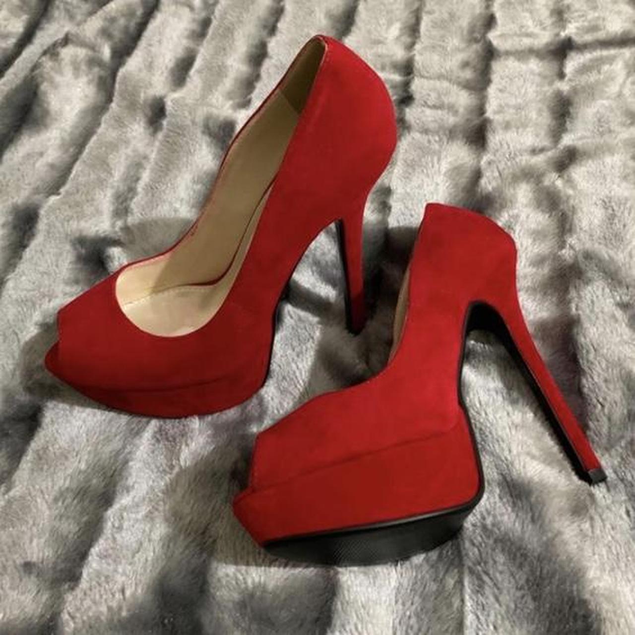red platform heels