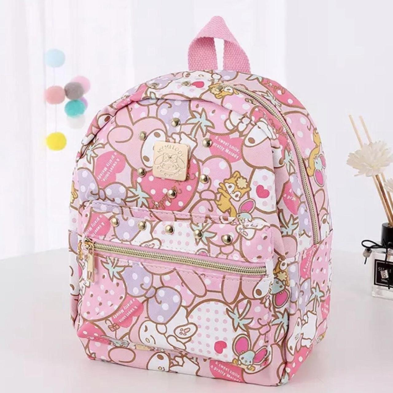 Hello Kitty My Melody Pink Small Backpack... - Depop