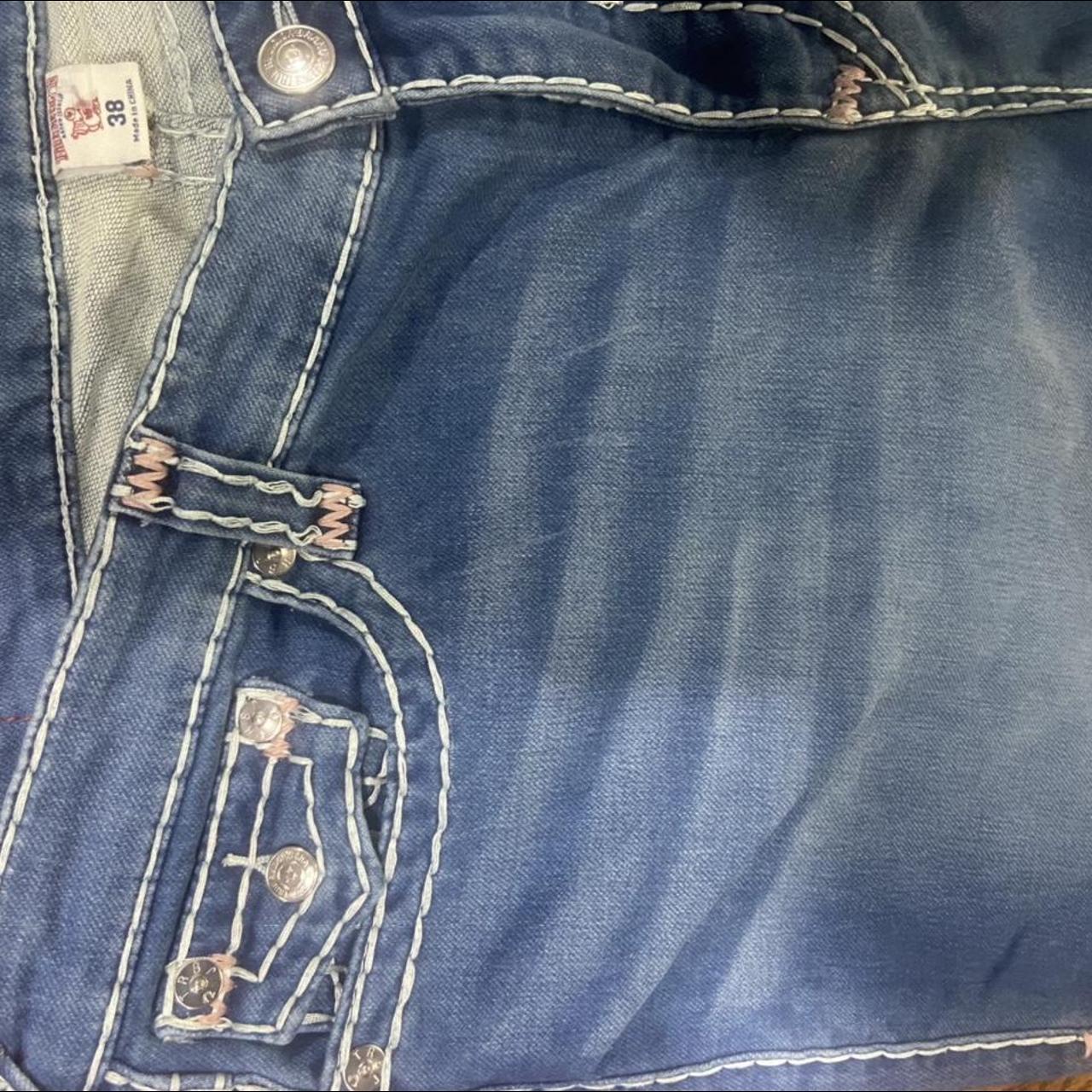 Pink true religion jeans size 38 slim fit - Depop