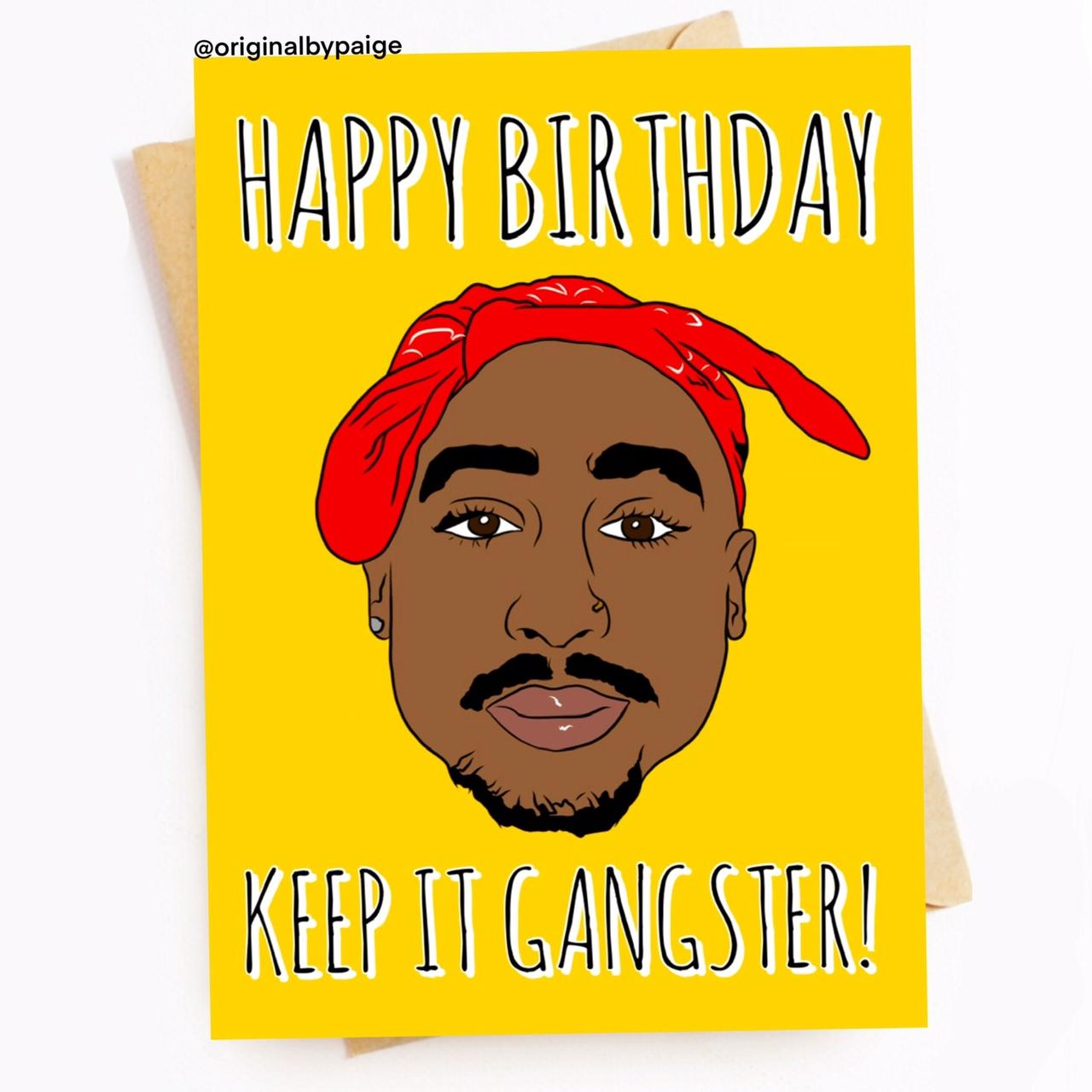 Tupac birthday card, Blank inside, Envelope included..., image size:1280x1280