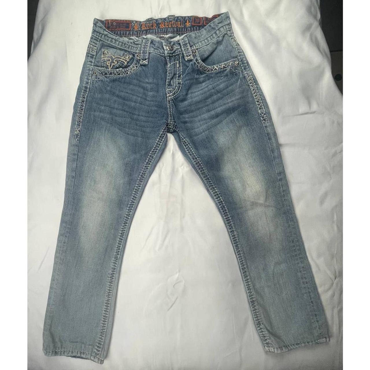 Men's Rock Revivals Jeans Straight Slim Size 30... - Depop