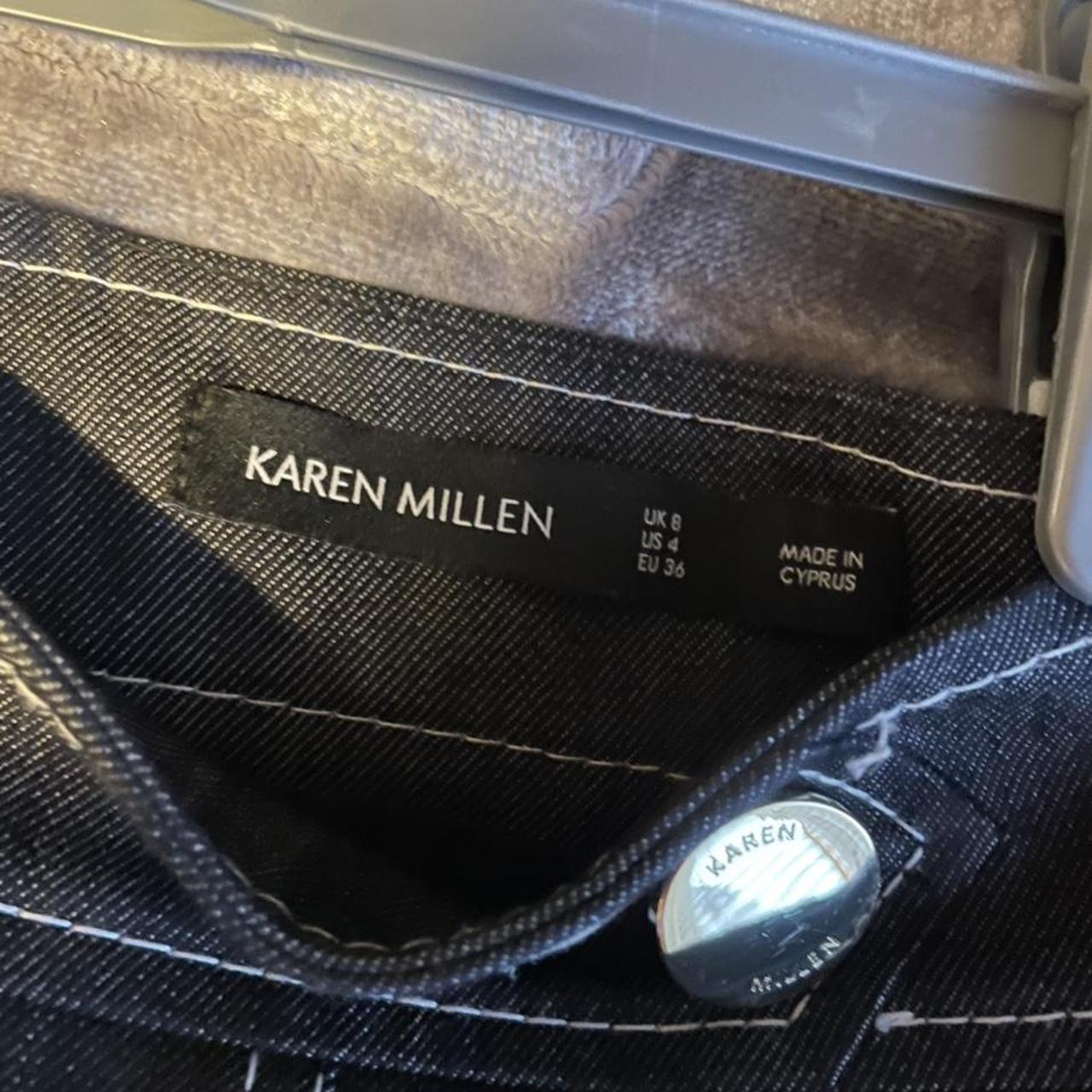 Karen Millen denim skirt with silver hardware. UK... Depop