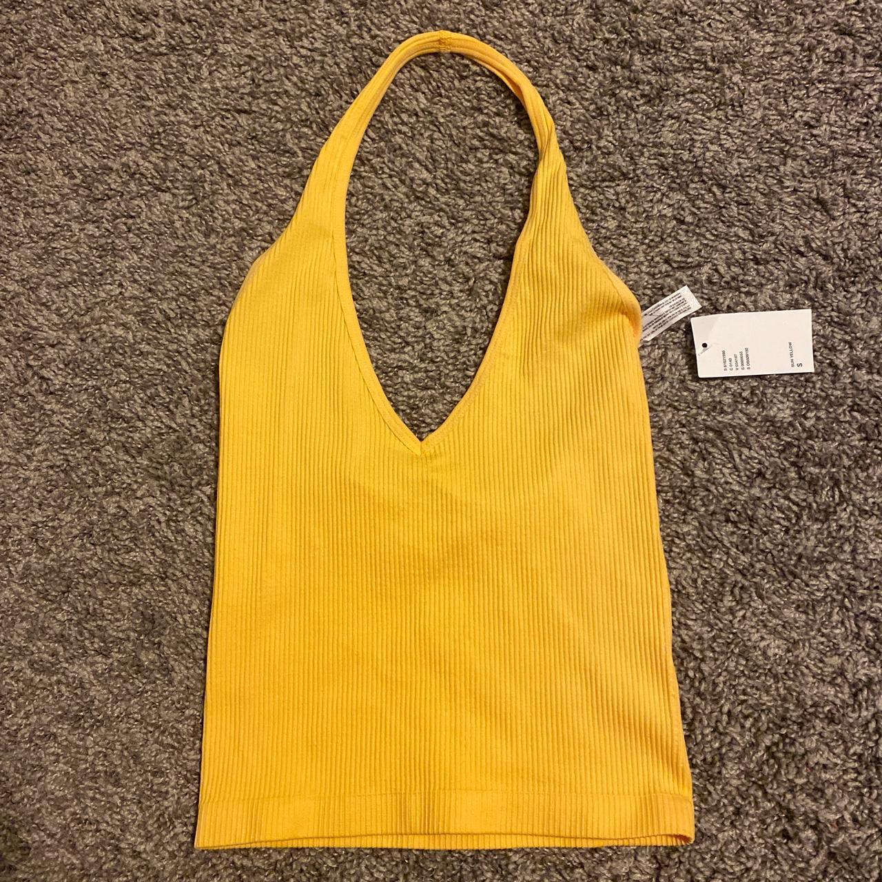Out From Under Jackie Seamless Halter Bra Tank Top In Sun Yellow