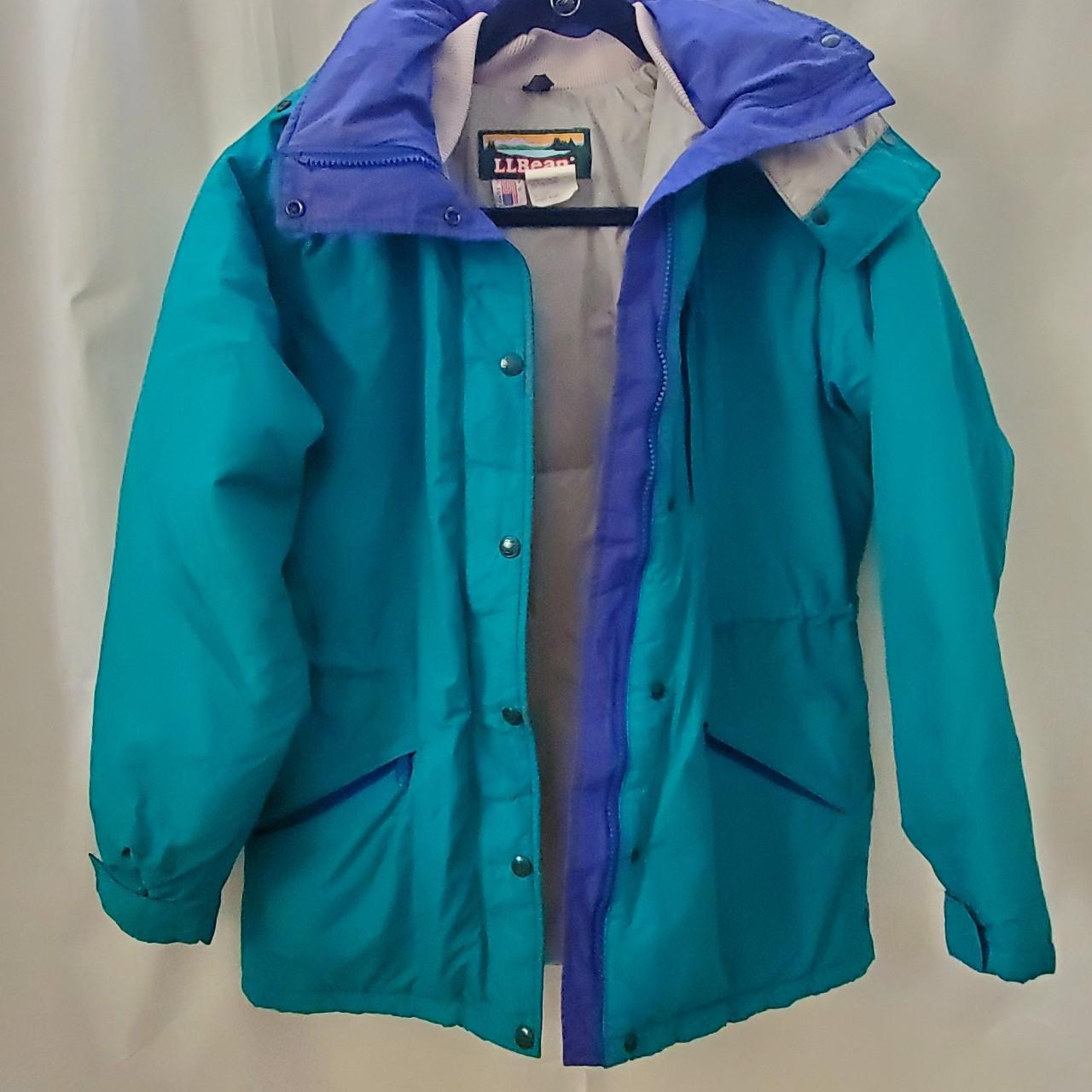 Women's vintage L.L. Bean coat. Teal and purple with... Depop