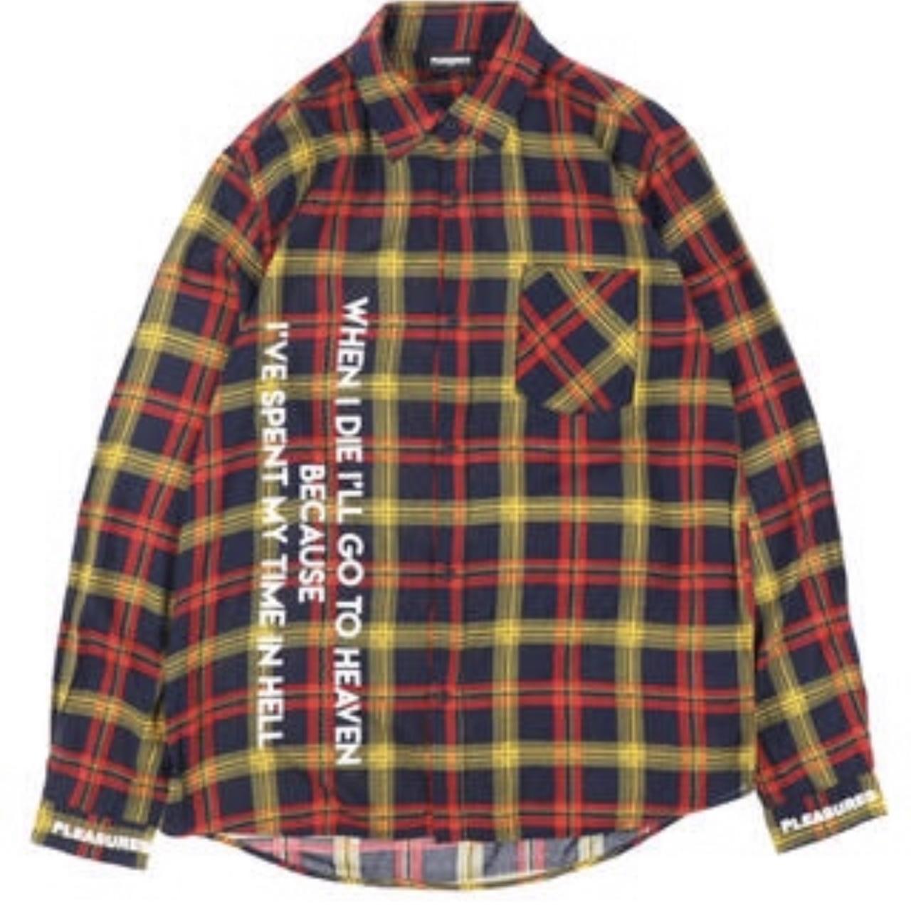 PLEASURES HELL PLAID RAYON SHIRT US XL FW18 RARE...