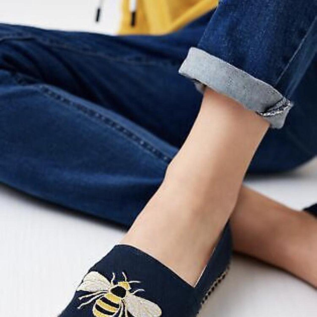 Joules Women's Blue and Gold Espadrilles Depop