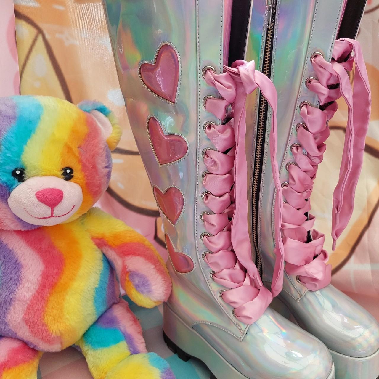 Dollskill Holographic Boots These boots are sold... - Depop