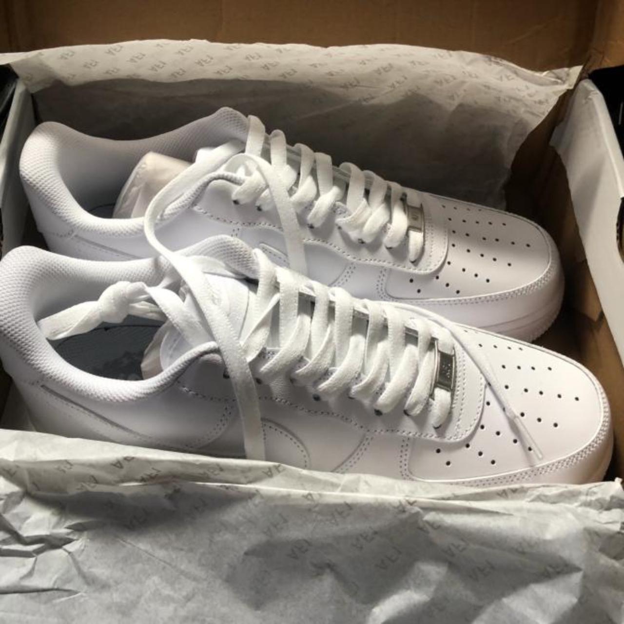 White Nike AirForce 1's BRAND NEW IN THE BOX #nike... - Depop