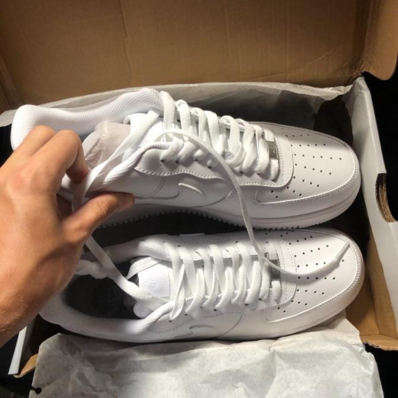 White Nike AirForce 1's BRAND NEW IN THE BOX #nike... - Depop