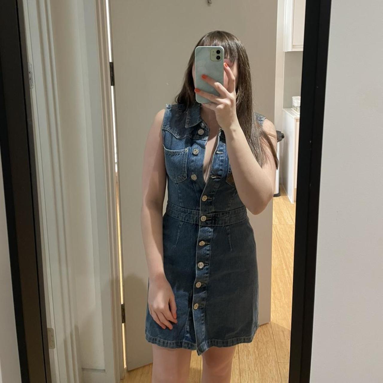 Urban Outfitters Women's Navy and Blue Dress Depop
