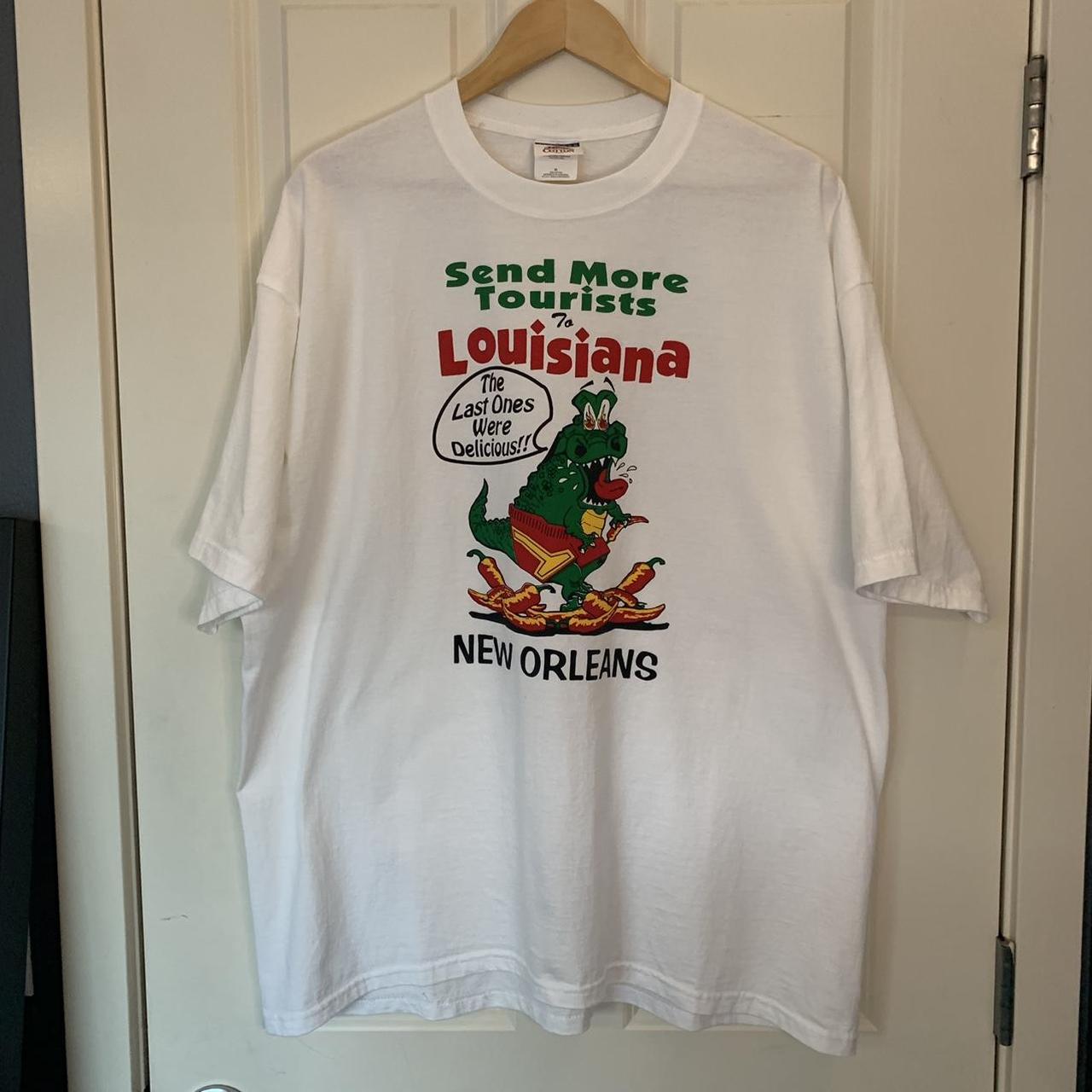Retro State of Louisiana T-Shirt - White, M