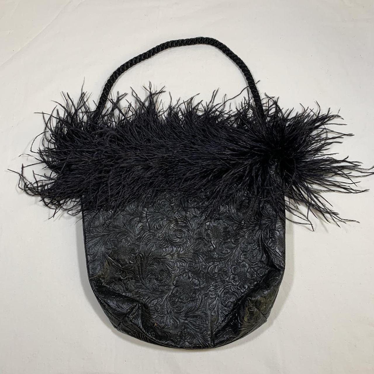 black leather fuzzy furry purse perfect shape! bag... Depop