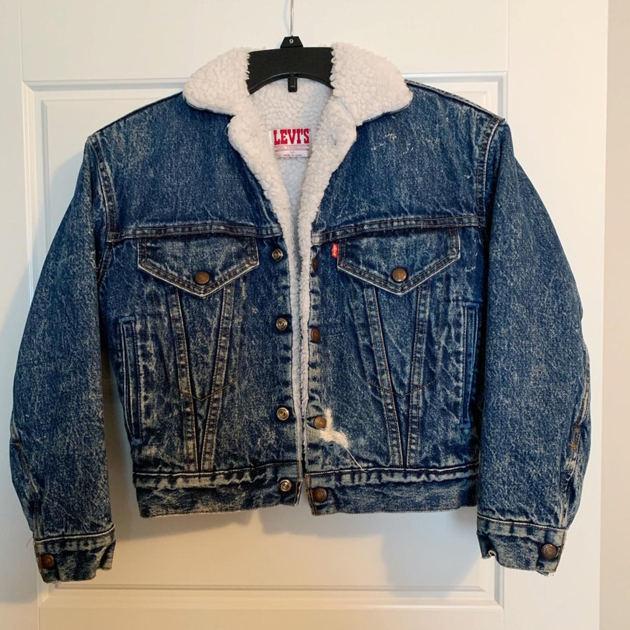 Authentic 80s Levi’s acid wash denim jacket with... - Depop