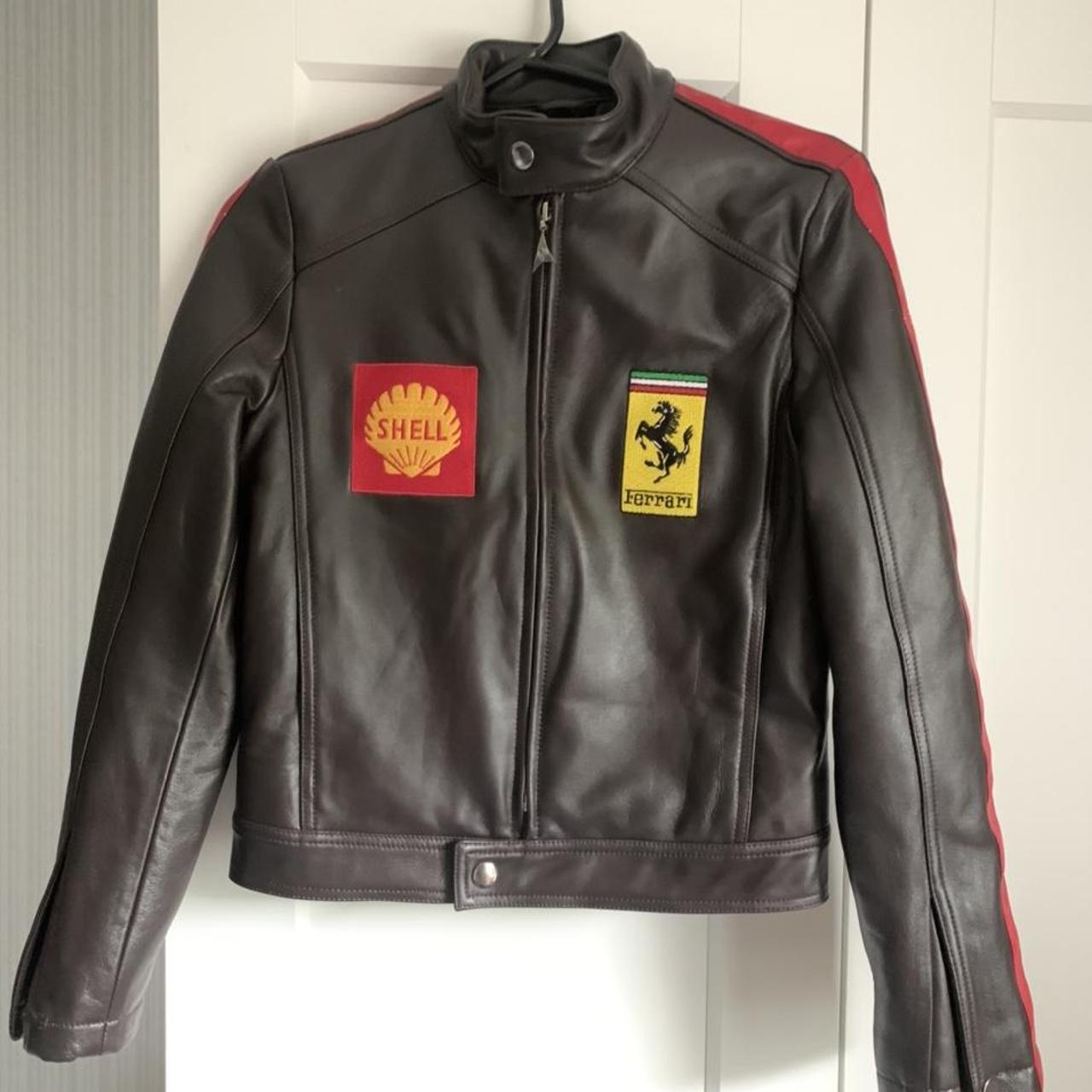 Leather Ferrari jacket. Women’s small, Shell and... - Depop