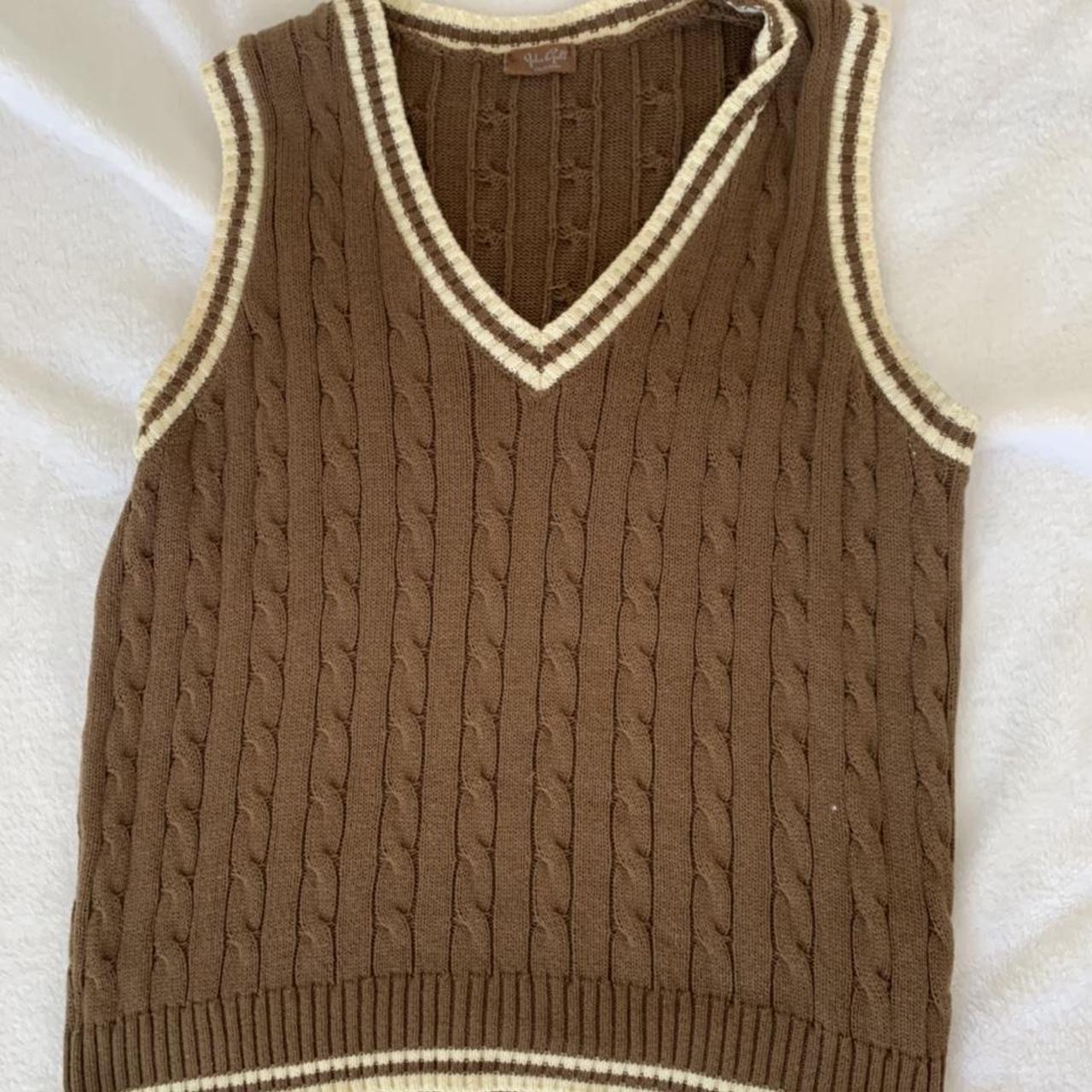 PacSun Women's Brown and White Gilet