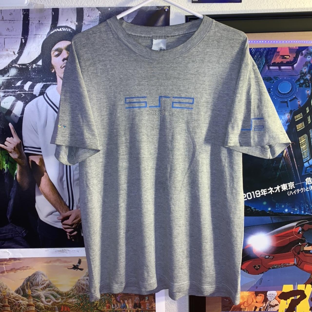 OLD STUSSY PS2 パロディTシャツ プレステ2 グレー OLD STUSSY PS2 パロディTシャツ プレステ2 グレー 全てが完璧な一枚