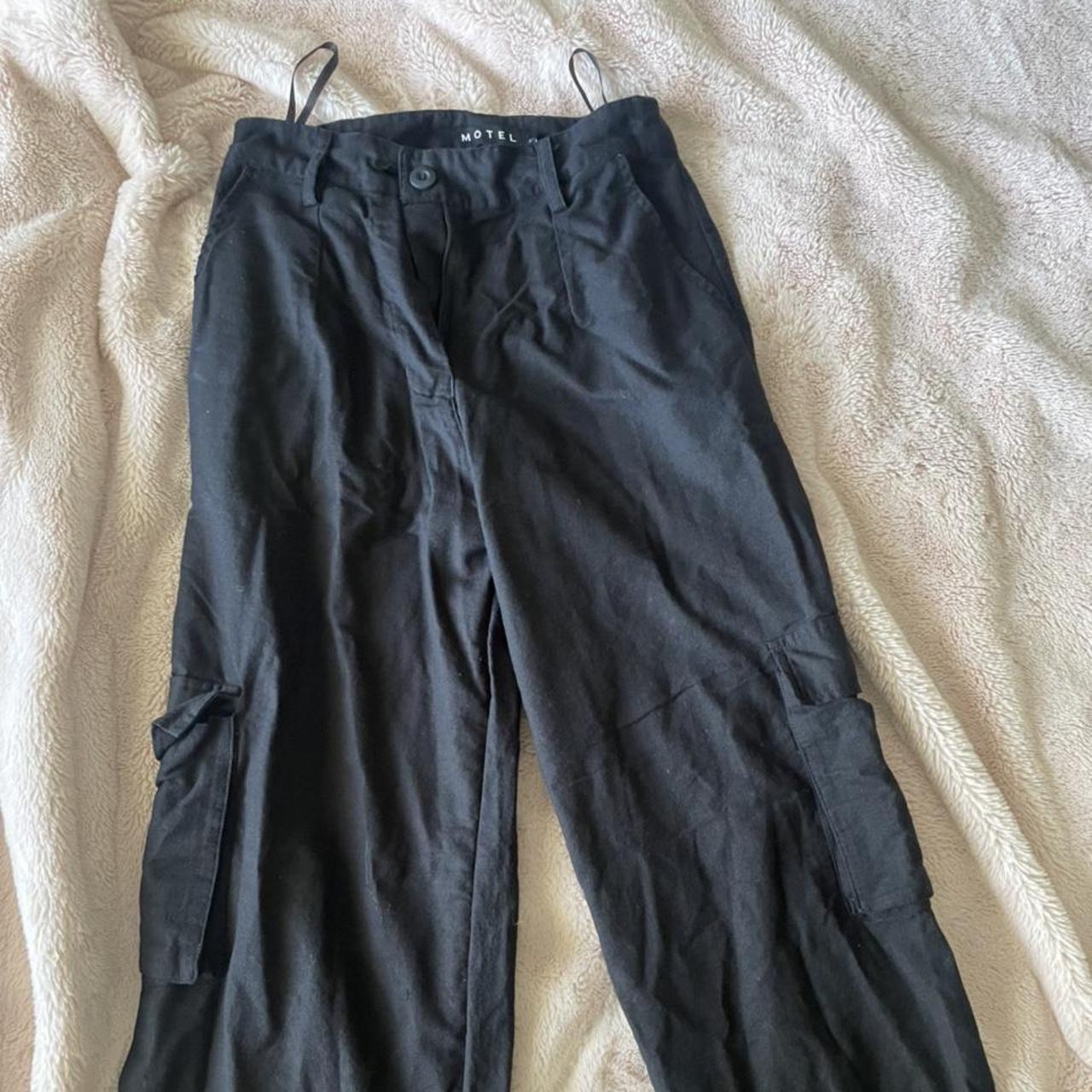 Motel rocks black baggy cargo pants motel... Depop