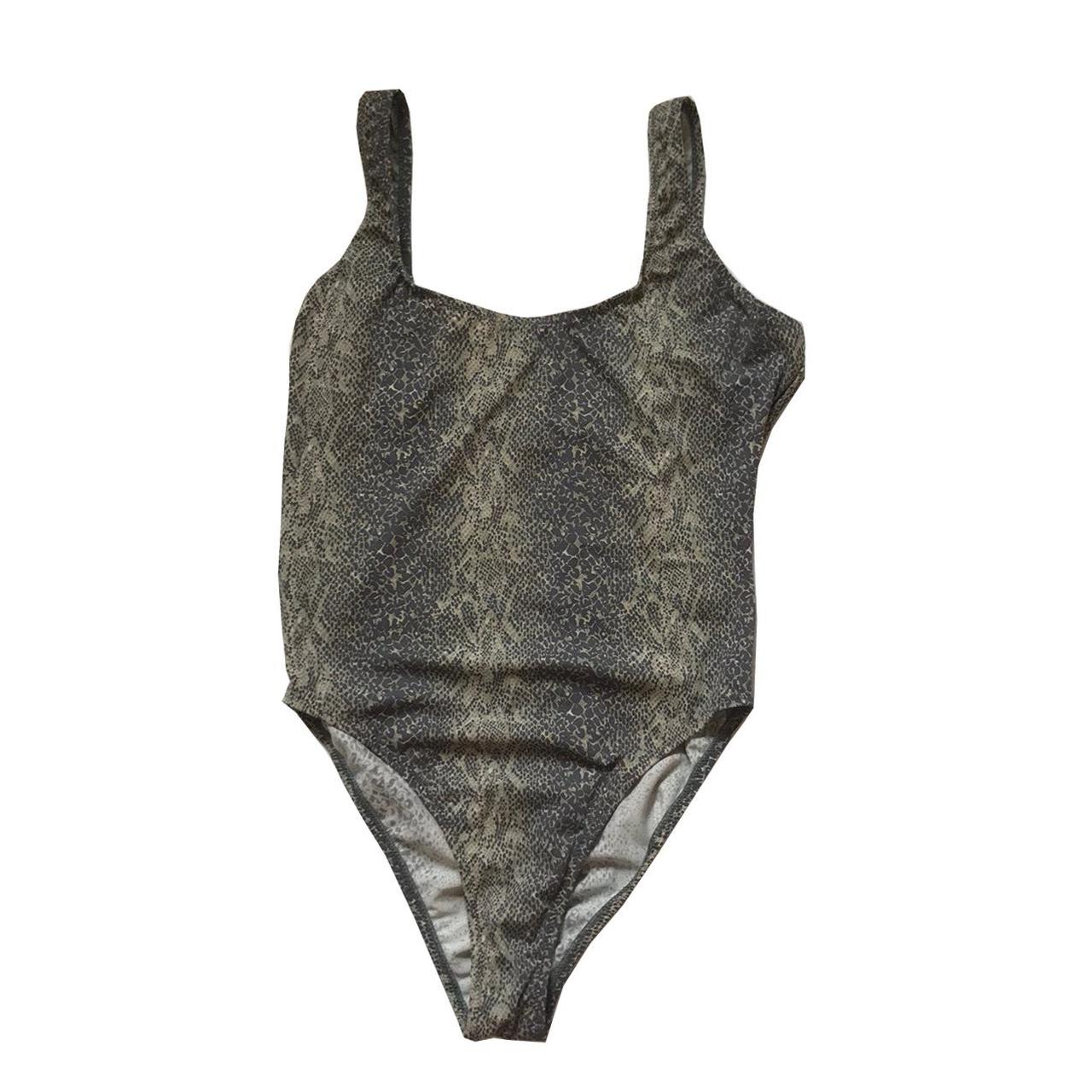 Vintage medium size snakeskin swimsuit. Good used... - Depop