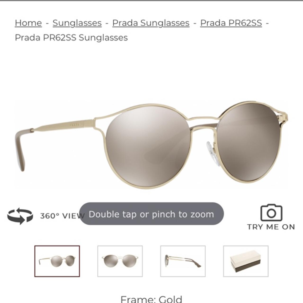 Prada spr62s mirrored rose gold round square circle Depop